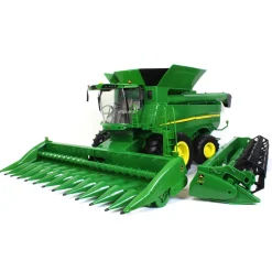 1/16 Big Farm John Deere S690 Combine with 12 Row Corn Head and Grain Head