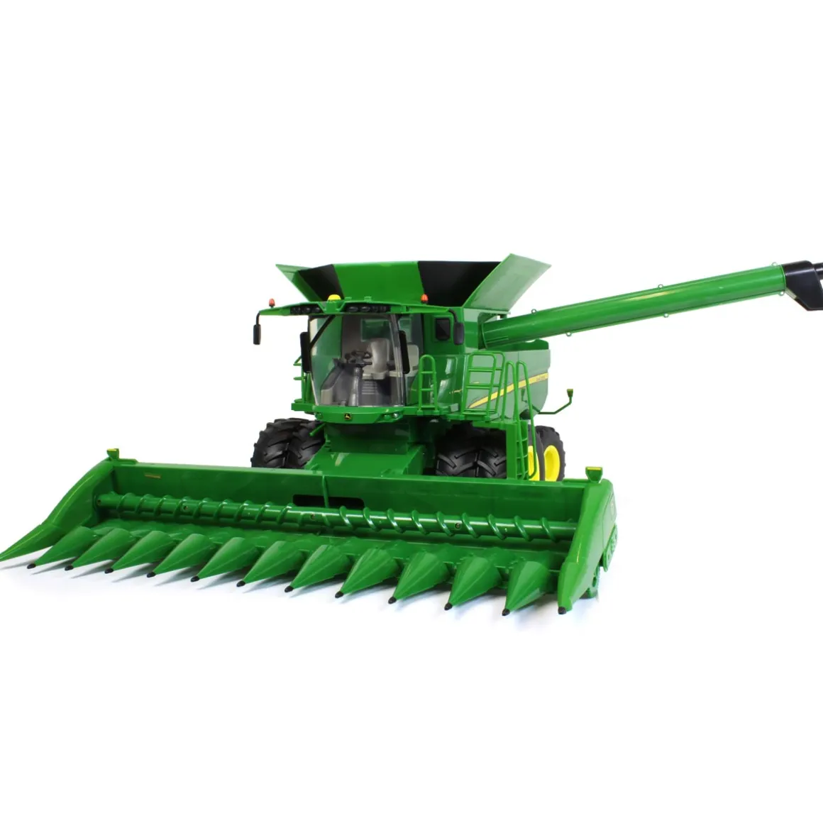 1/16 Big Farm John Deere S690 Combine with 12 Row Corn Head and Grain Head