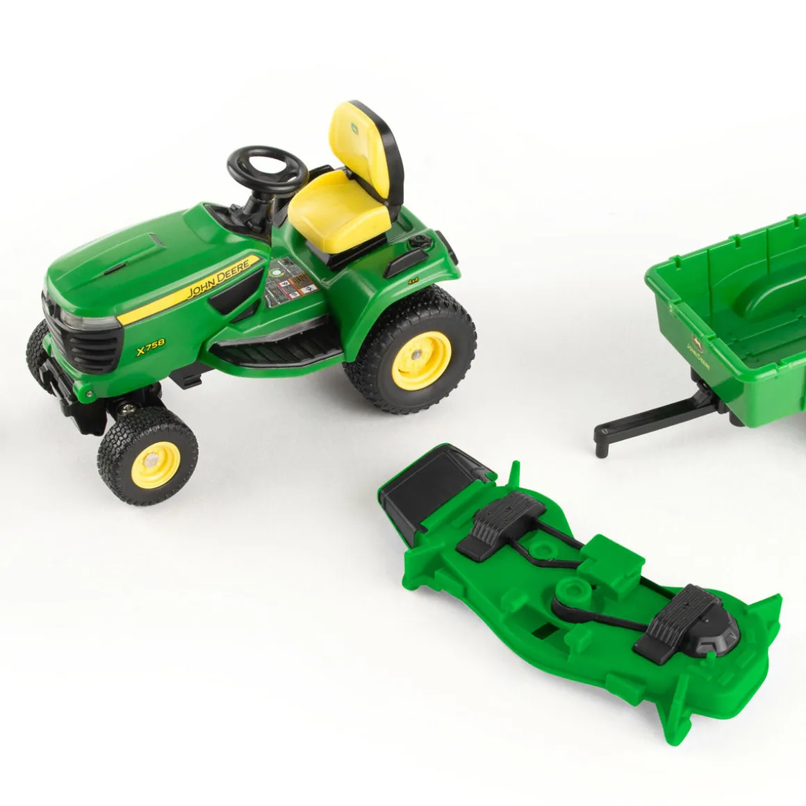 1/16 Big Farm John Deere X758 Lawn Mower with Blade and Cart