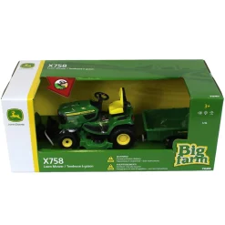1/16 Big Farm John Deere X758 Lawn Mower with Blade and Cart