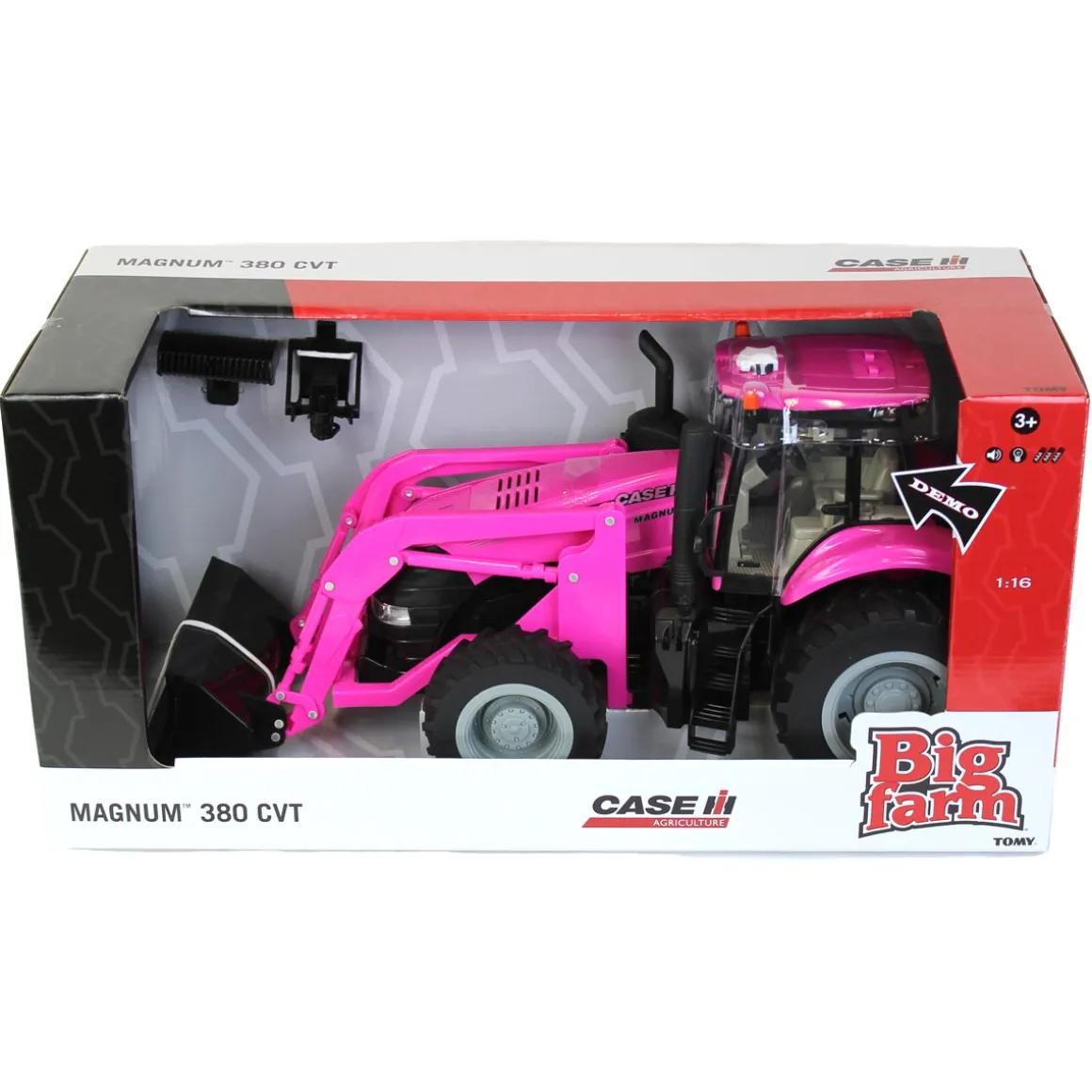 1/16 Big Farm PINK Case IH Magnum Tractor with Loader and Lights & Sounds