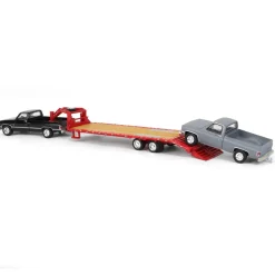 1/64 Black 1986 Chevy K-30 Longbed with Gooseneck & Project Truck, Greenlight Exclusive
