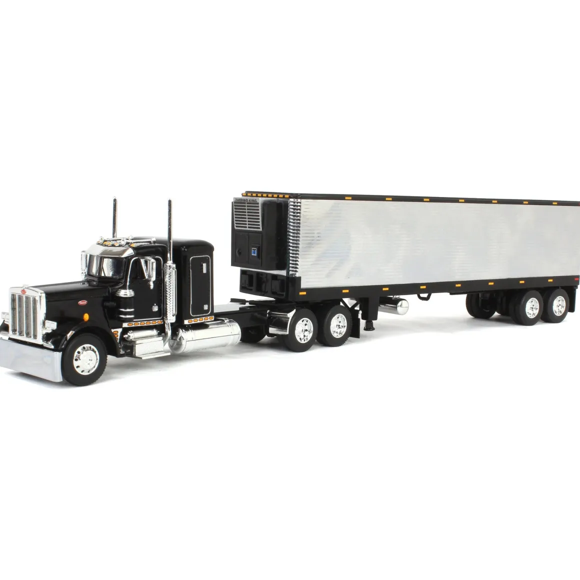 1/64 Black & Chrome Peterbilt 359 with 40ft Vintage Reefer Trailer, DCP by First Gear