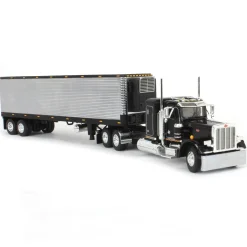 1/64 Black & Chrome Peterbilt 359 with 40ft Vintage Reefer Trailer, DCP by First Gear