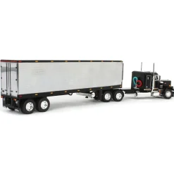 1/64 Black & Chrome Peterbilt 359 with 40ft Vintage Reefer Trailer, DCP by First Gear