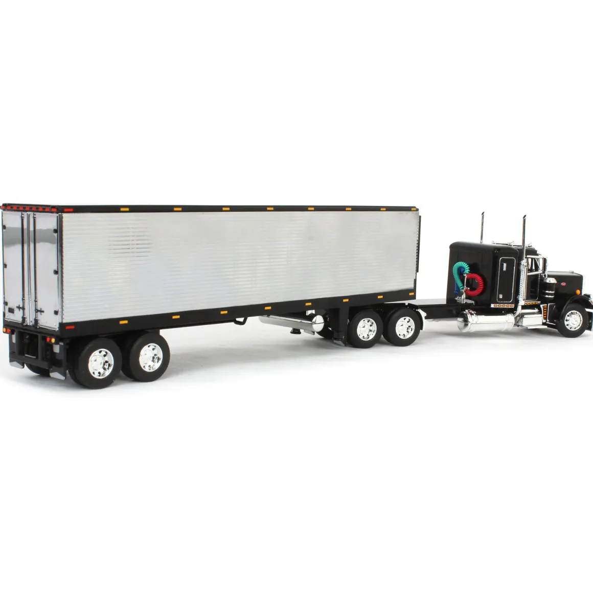 1/64 Black & Chrome Peterbilt 359 with 40ft Vintage Reefer Trailer, DCP by First Gear