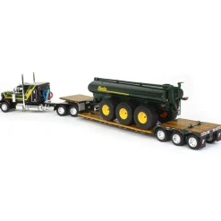 1/64 Black Husky Peterbilt 379 w/ Fontaine Renegade Lowboy & Husky Manure Spreader, DCP by First Gear
