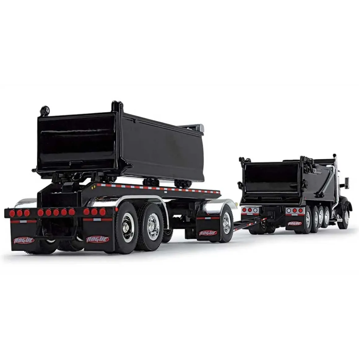 1/64 Black Kenworth T880 Rogue Dump w/ Rogue Transfer Dump Trailer, DCP by First Gear