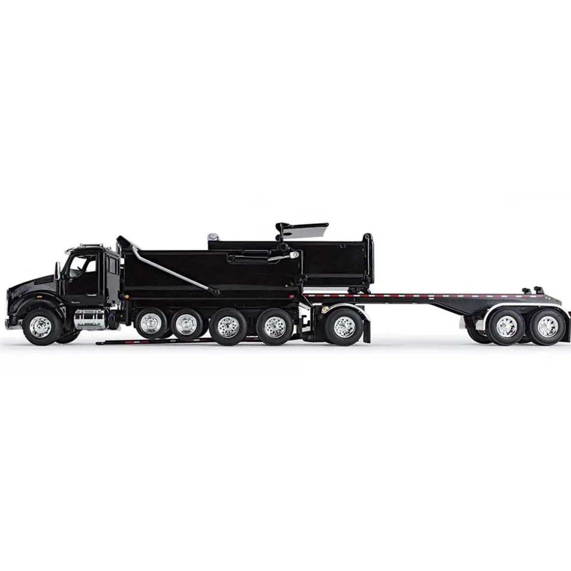 1/64 Black Kenworth T880 Rogue Dump w/ Rogue Transfer Dump Trailer, DCP by First Gear