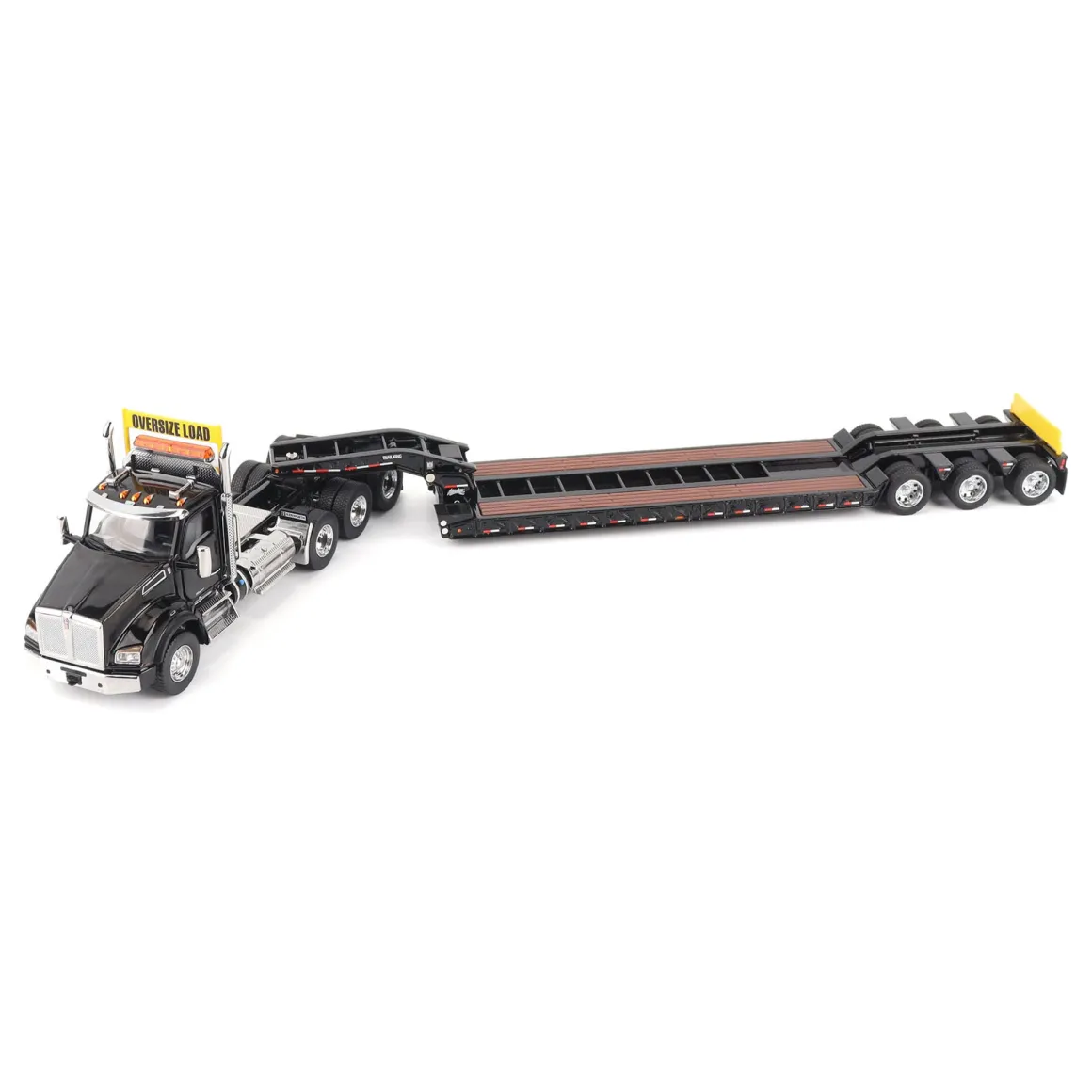 1/50 Black Kenworth T880 SBFA with Black Trail King TK120 HDG Lowboy Trailer