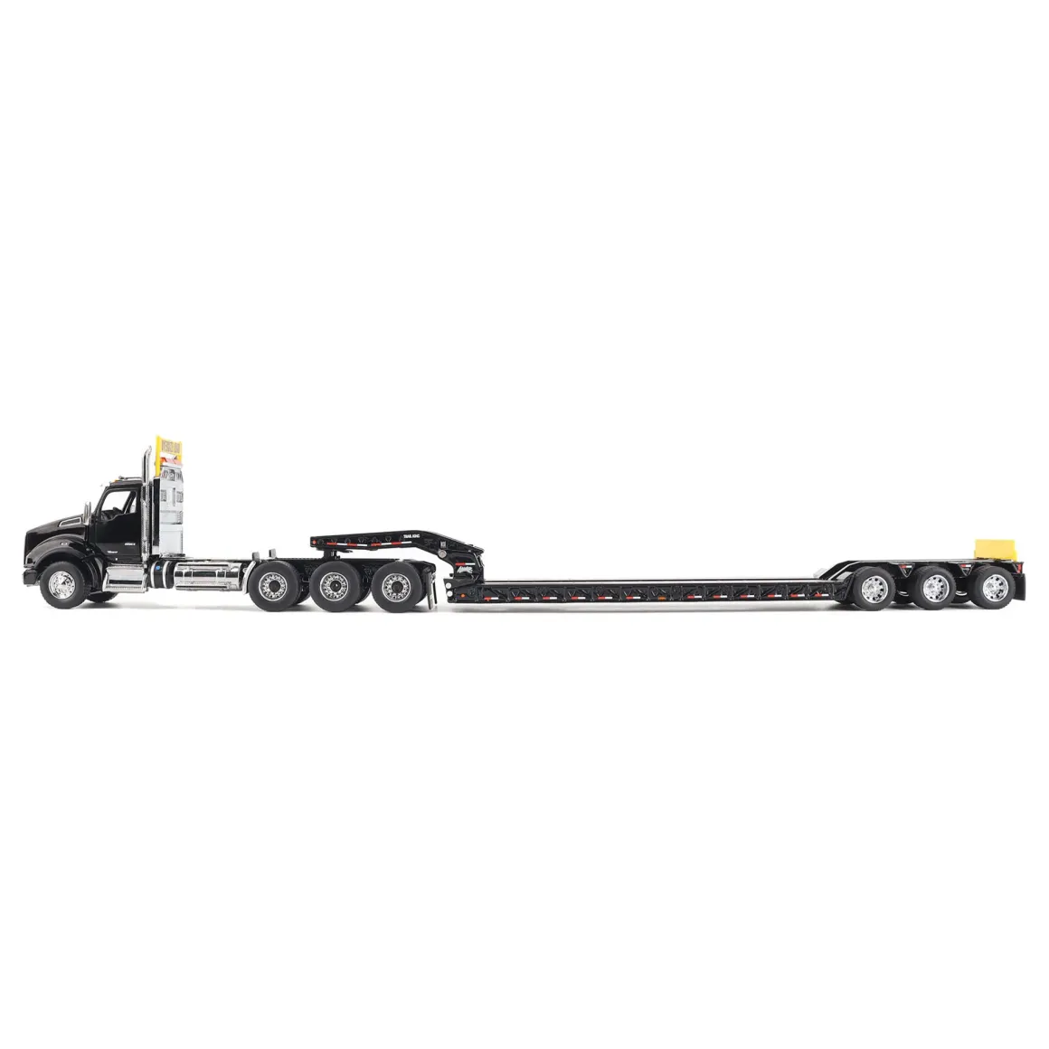 1/50 Black Kenworth T880 SBFA with Black Trail King TK120 HDG Lowboy Trailer