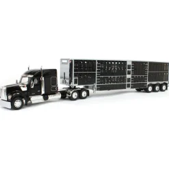 1/64 Black Kenworth W990 with Wilson Silverstar Livestock Trailer, DCP by First Gear
