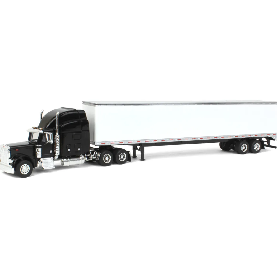 1/64 Black Peterbilt 379 Sleeper & 53ft Trailer with Single Rear Door