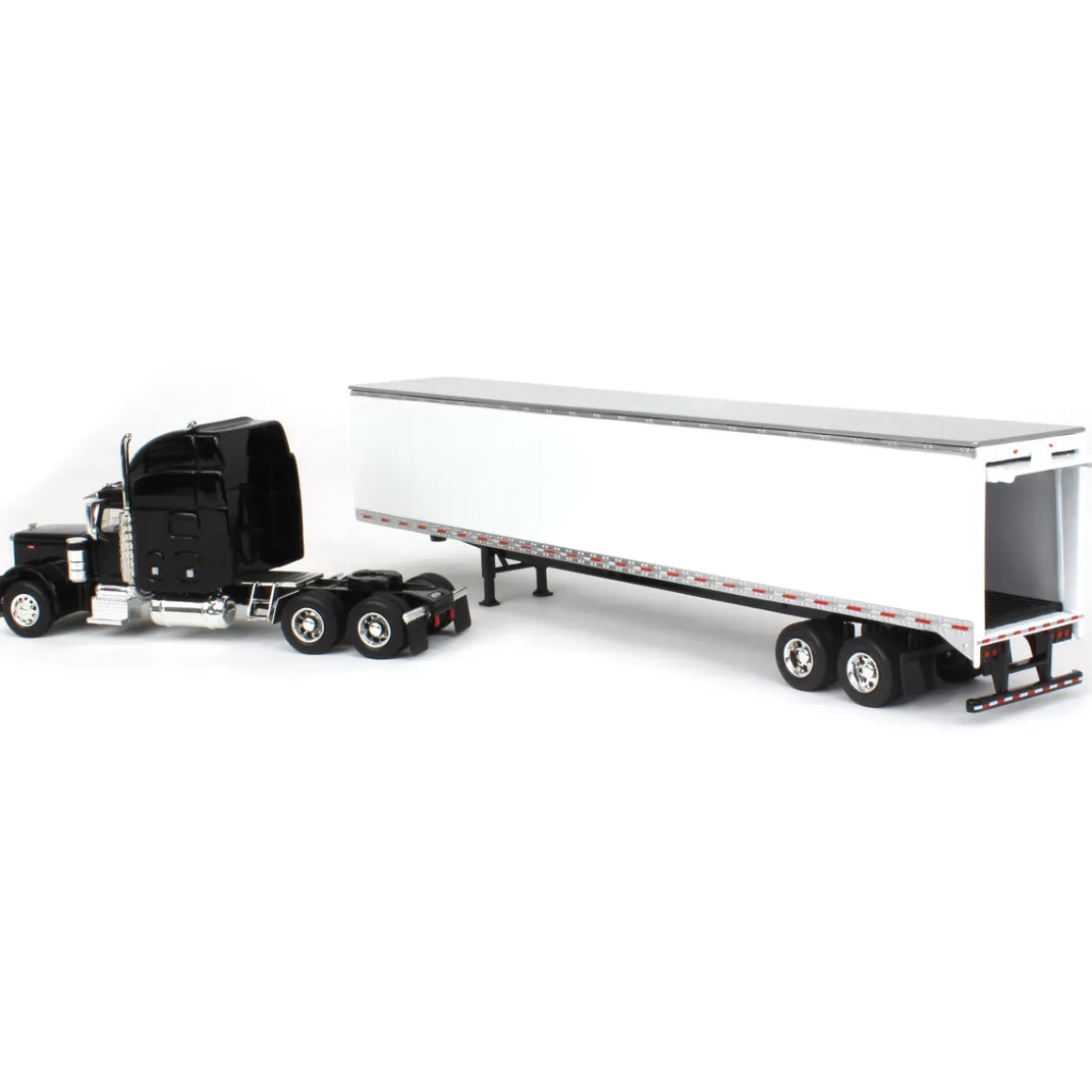 1/64 Black Peterbilt 379 Sleeper & 53ft Trailer with Single Rear Door