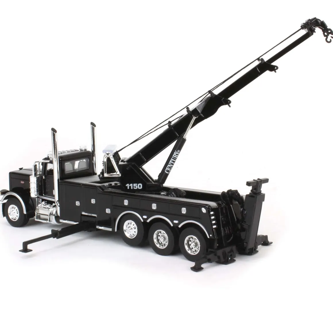 1/64 Black Peterbilt 389 with Century 1150 Rotator Wrecker, DCP by First Gear