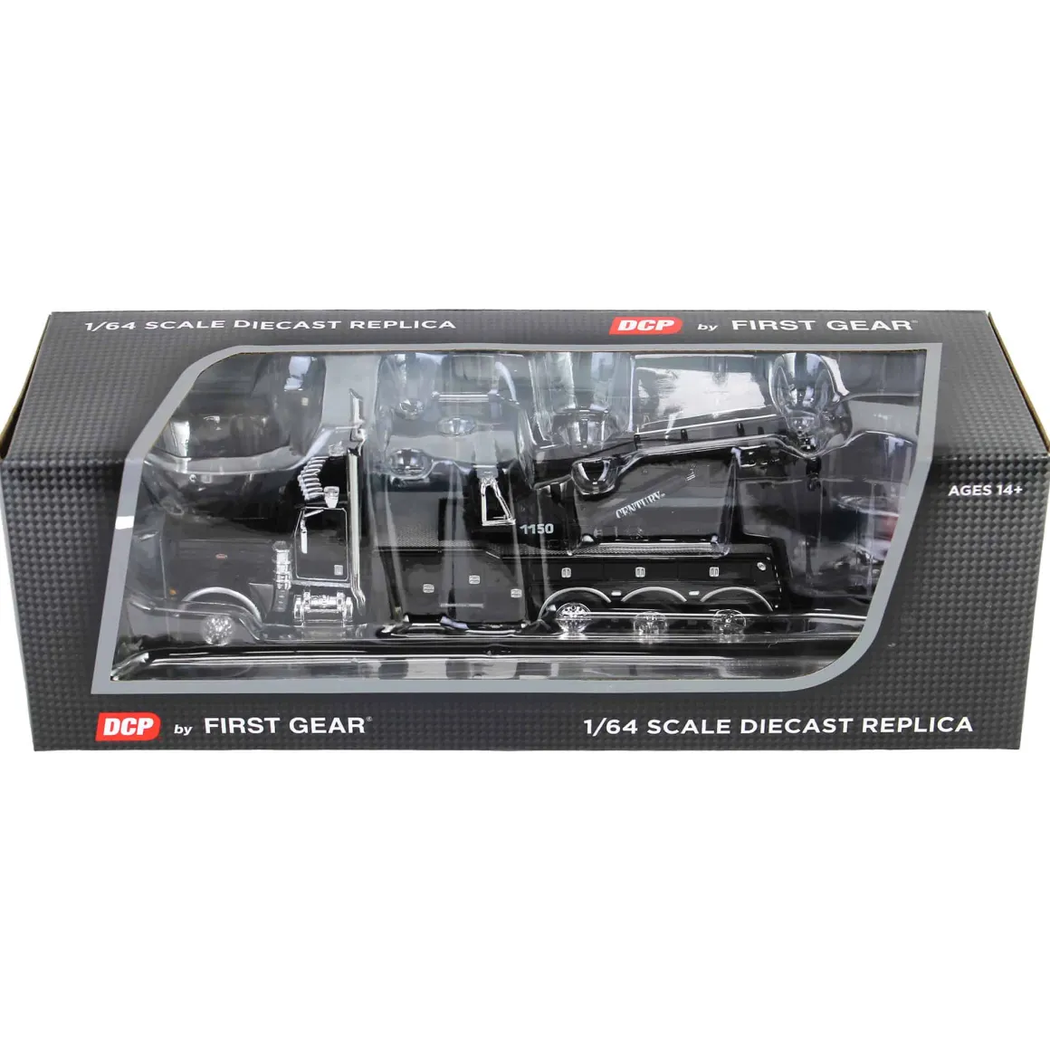 1/64 Black Peterbilt 389 with Century 1150 Rotator Wrecker, DCP by First Gear