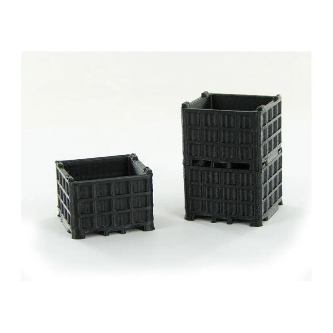 1/64 Black Plastic Bin Pallet (3), 3D Printed