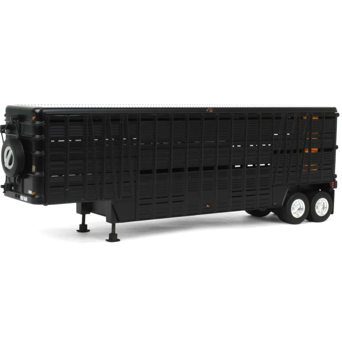 1/64 Black Wilson Tandem-Axle 40ft Vintage Livestock Trailer