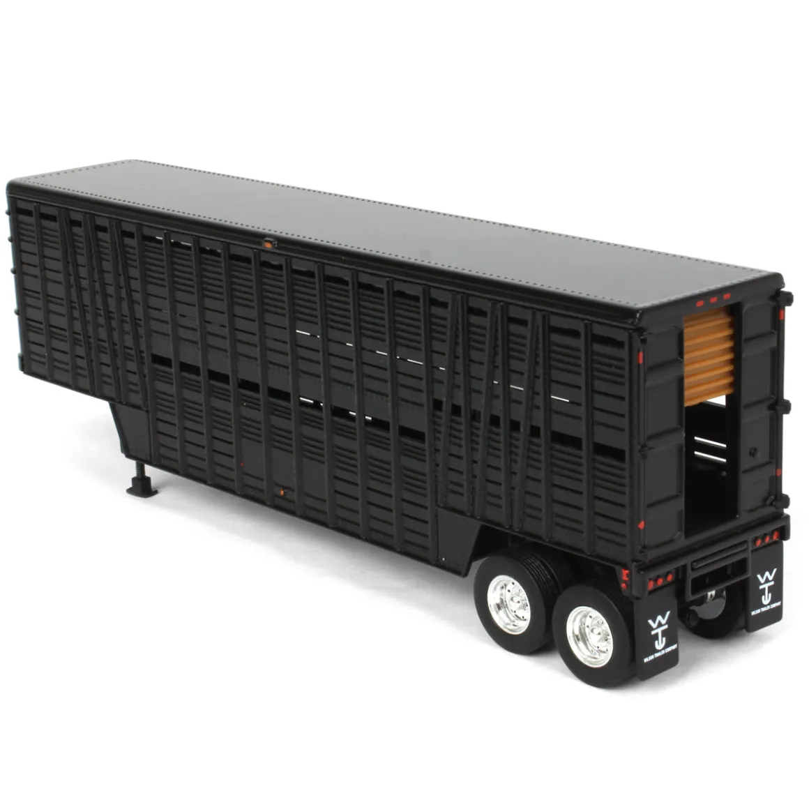 1/64 Black Wilson Tandem-Axle 40ft Vintage Livestock Trailer