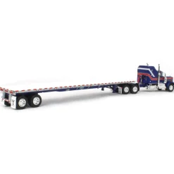 1/64 Blue Kenworth W900A Aerodyne Sleeper w/ 53ft Wilson Roadbrute Trailer, Liberty Series, DCP by First Gear