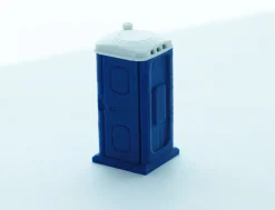 1/64 Blue Porta Potty with Opening Door, 3D Printed Plastic