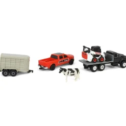 1/64 Bobcat 5 Piece Construction Set with Rollback, Livestock Trailer, Cow & More!