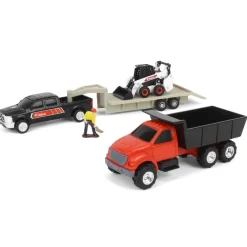 1/64 Bobcat 5 Piece Construction Set with Dump Truck, Gooseneck Trailer, Man & More!