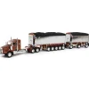 1/64 Bronze/Chrome Kenworth T800 w/ Chrome East Genesis II End Dump Trailers, DCP by First Gear