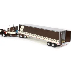 1/64 Brown/Cream Peterbilt 389 63in Mid-Roof Sleeper w/ 53ft Utility Trailer, DCP by First Gear