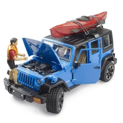 1/16 Bruder Jeep Wrangler Rubicon Unlimited with Kayak and Kayaker