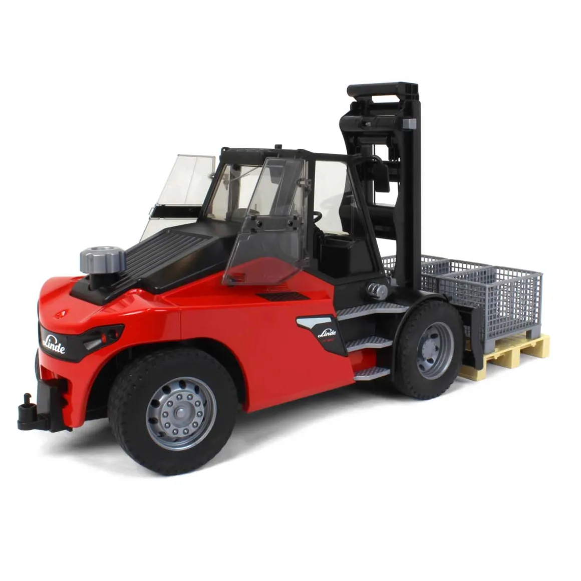 1/16 Bruder Linde HT160 Forklift with Pallet and 3 Pallet Cages