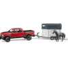 1/16 Bruder RAM 2500 Power Pick Up with Horse Trailer and 1 Horse