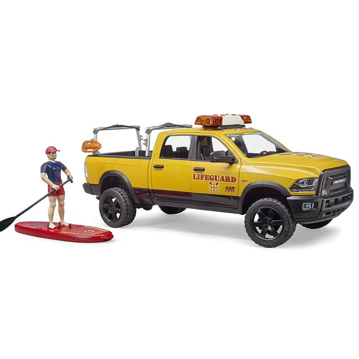 1/16 Bruder RAM 2500 Power Wagon Life Guard Truck with Figure, Paddle Board and Light & Sound Module