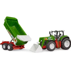 1/16 Bruder Roadmax Tractor with Front Loader and Tipping Trailer