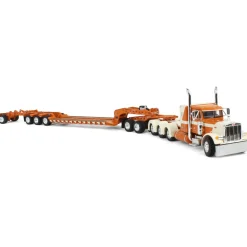 1/64 Burnt Orange/Cream Peterbilt 379 with Fontaine Magnitude Lowboy, Jeep & Stinger, DCP by First Gear