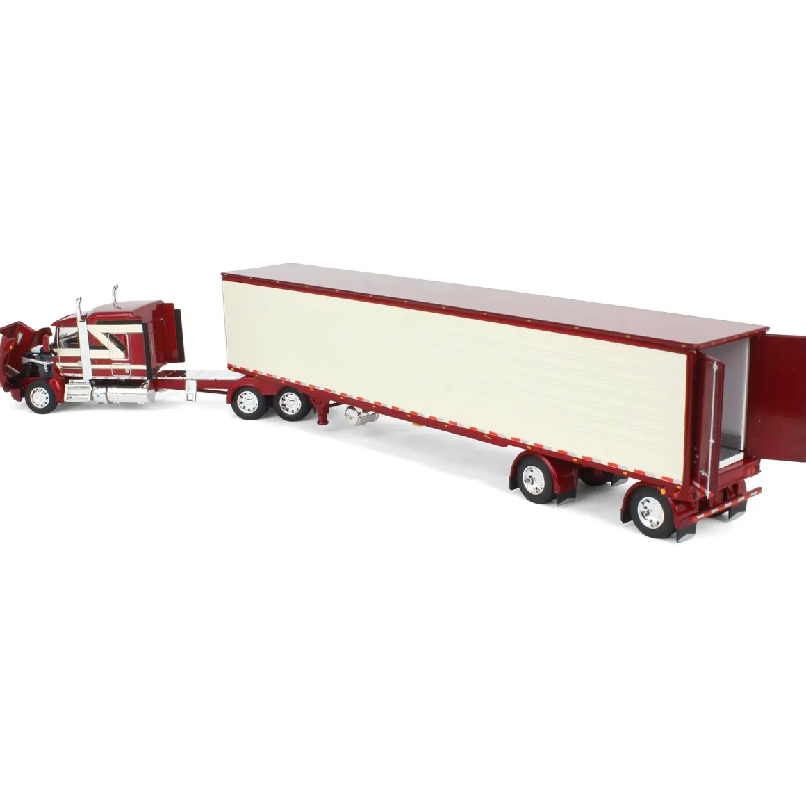 1/64 Candy Red/Ivory Kenworth T660 with Spread Axle Reefer Trailer, DCP by First Gear