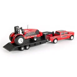 1/64 Case IH "Red Menace" Pulling Tractor with Pickup Truck & Trailer
