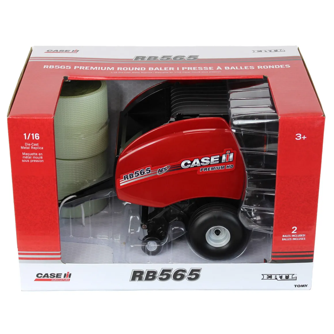 1/16 Case IH RB565 Round Baler with 2 Round Bales