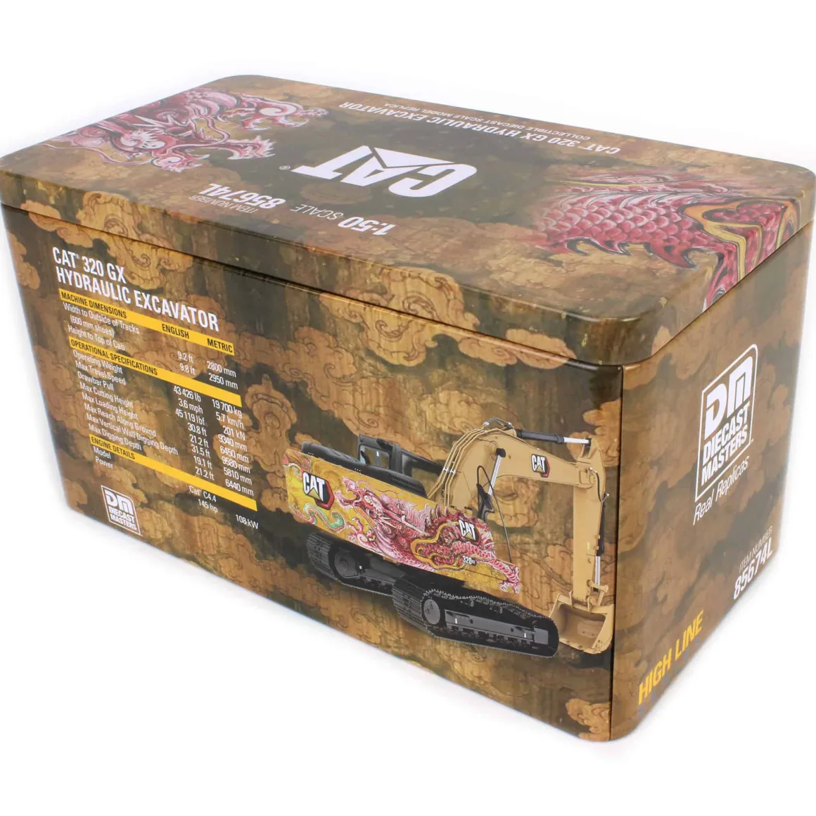 1/50 CAT 320 GX Hydraulic Excavator, Dragon Totem Decoration