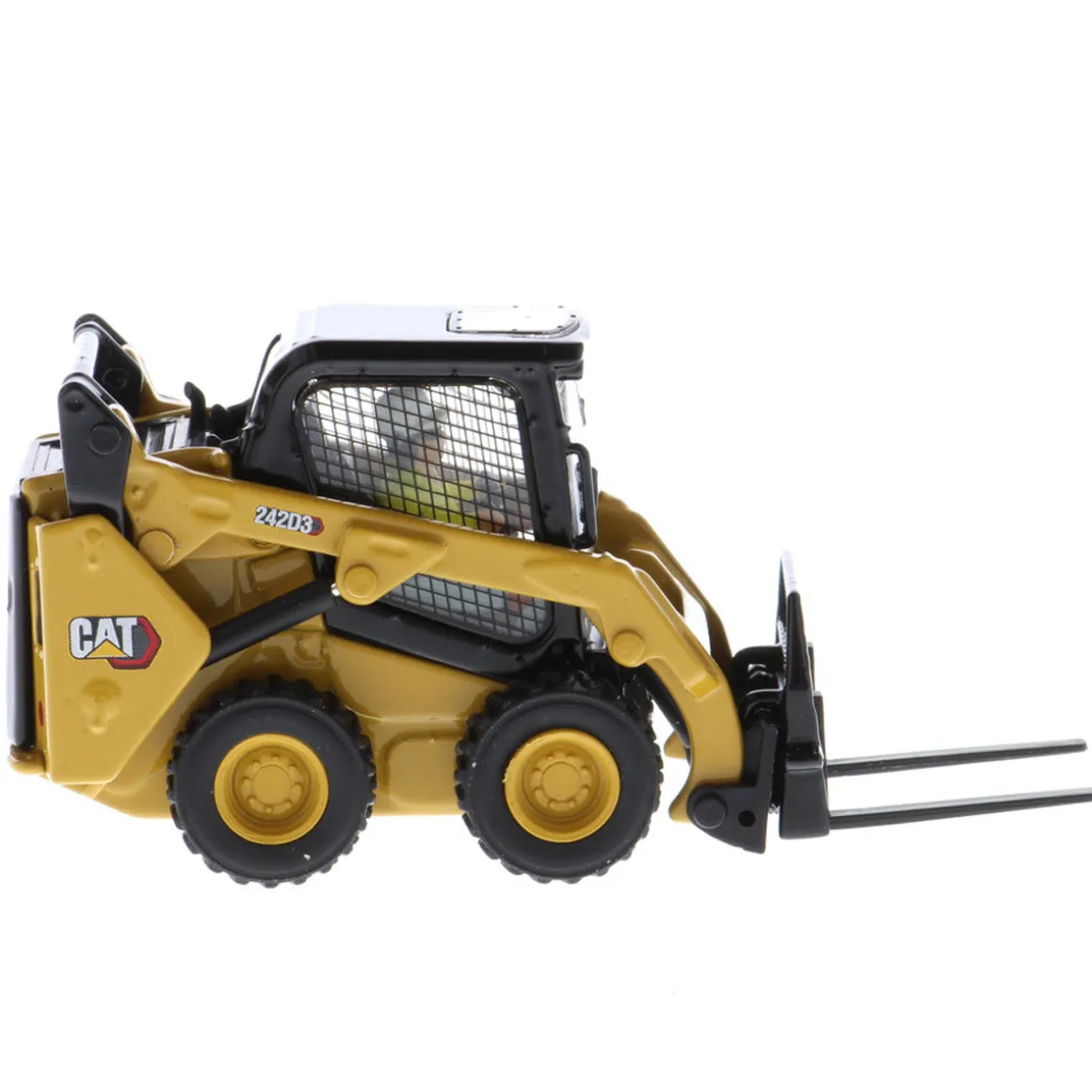 1/50 CAT 242D3 Skid Steer Loader w/ Bucket, Fork & Grapple Bucket