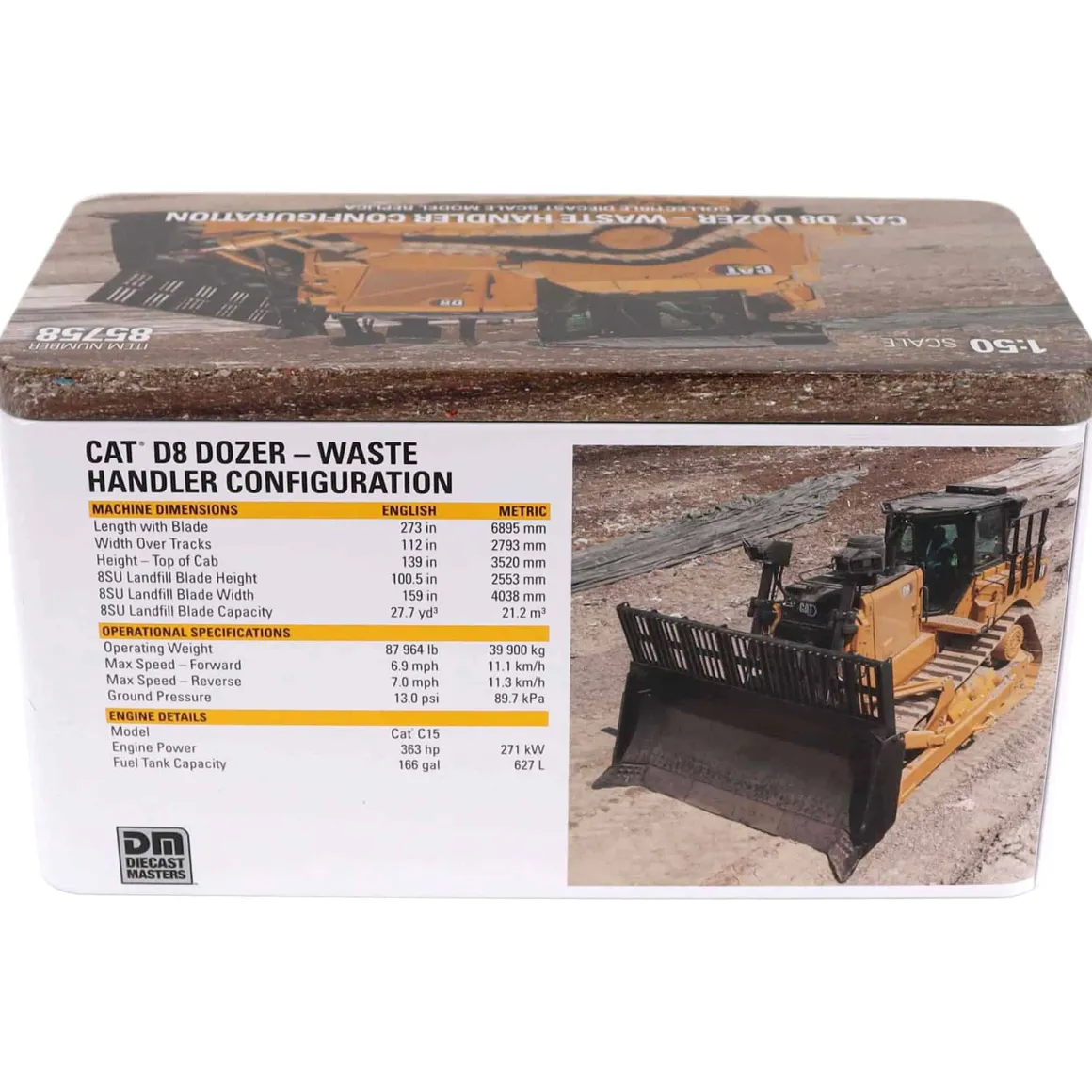 1/50 Caterpillar D8 Dozer Waste Handler Configuration, High Line Series