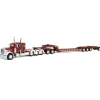 1/64 Cherry Red/White Peterbilt 379 with Fontaine Magnitude Lowboy, Jeep & Stinger, DCP by First Gear