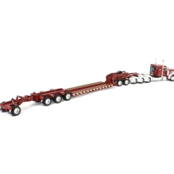 1/64 Cherry Red/White Peterbilt 379 with Fontaine Magnitude Lowboy, Jeep & Stinger, DCP by First Gear