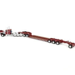 1/64 Cherry Red/White Peterbilt 379 with Fontaine Magnitude Lowboy, Jeep & Stinger, DCP by First Gear