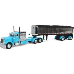 1/64 Cyan Peterbilt 379 60in Vintage Sleeper w/ MAC Coal End Dump Trailer, DCP by First Gear