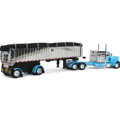 1/64 Cyan Peterbilt 379 60in Vintage Sleeper w/ MAC Coal End Dump Trailer, DCP by First Gear