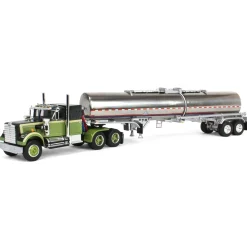 1/64 Dark Green/Olive White Western Star 4900 36in Sleeper with Brenner Chemical Tanker, DCP by First Gear