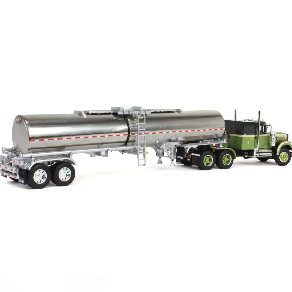 1/64 Dark Green/Olive White Western Star 4900 36in Sleeper with Brenner Chemical Tanker, DCP by First Gear