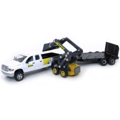 1/64 Dodge Pickup Truck with Trailer & New Holland L170 Skid Steer Loader