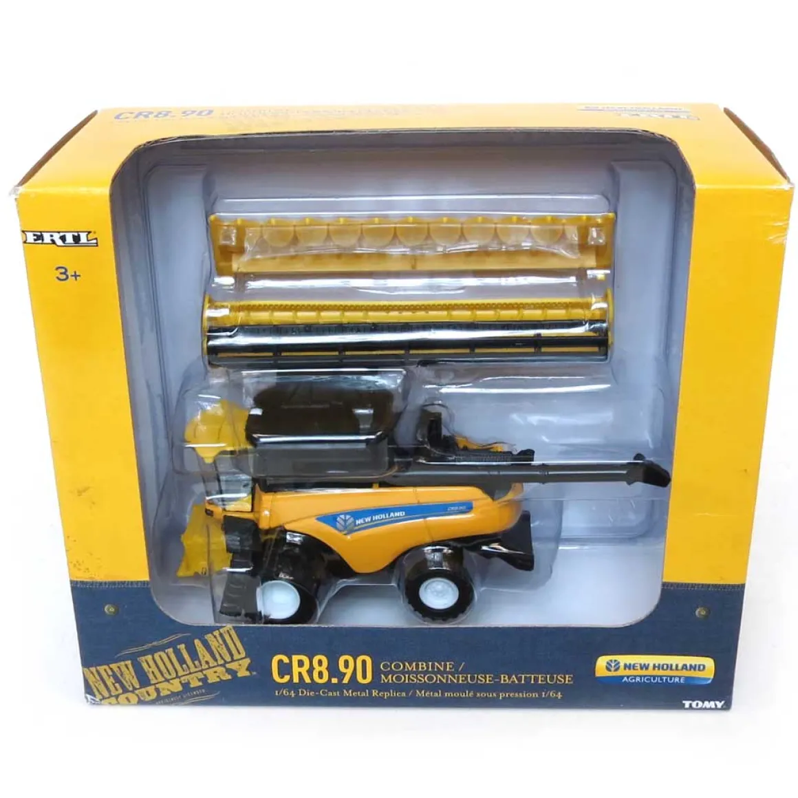 1/64 Dodge Pickup with Trailer and New Holland L170 Skid Steer & CR8.90 Combine with 2 Headers